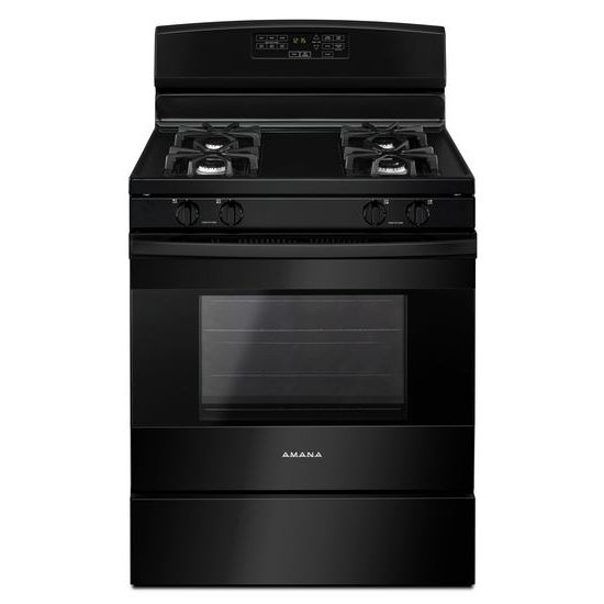 ACE Rent To Own |Amana Black Amana Range | Rent To Own Kitchen Appliances in Nebraska & Iowa | Rent to Buy Kitchen Stove